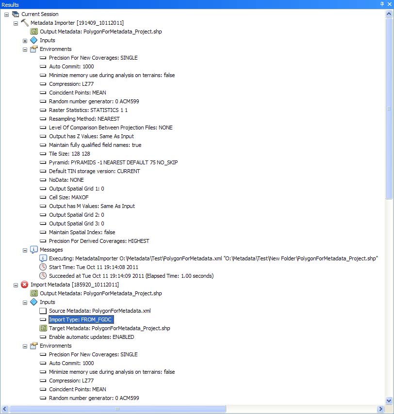 MetadataImporterResults